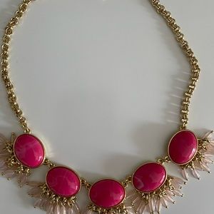 J Crew Factory hot pink statement necklace